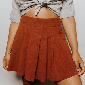Orange/Brown Skater Skirt